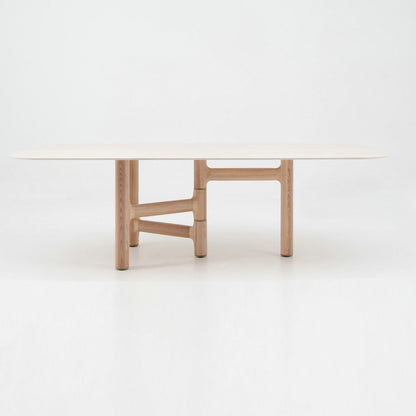 ZANDY Dining Table 250cm - White & Natural