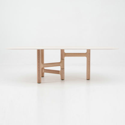 ZANDY Dining Table 250cm - White & Natural