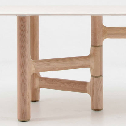 ZANDY Dining Table 250cm - White & Natural