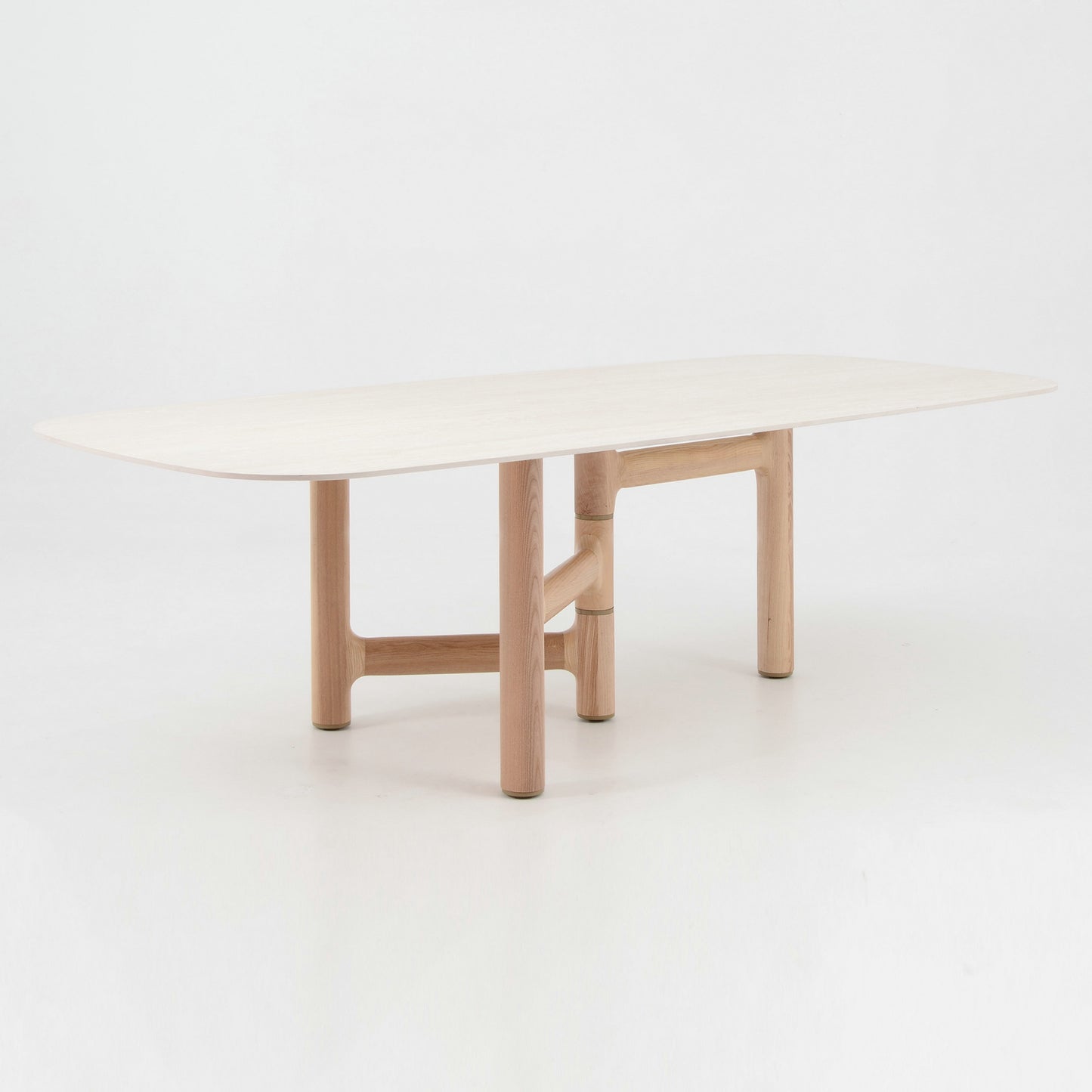 ZANDY Dining Table 250cm - White & Natural