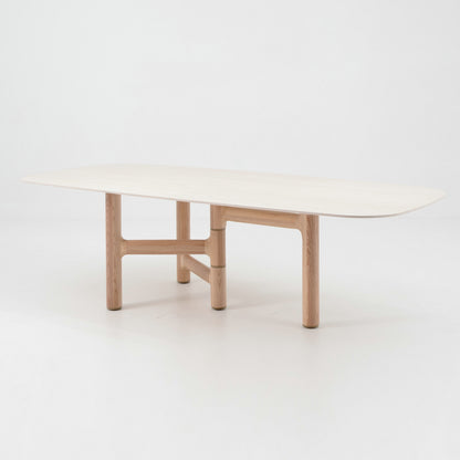 ZANDY Dining Table 250cm - White & Natural