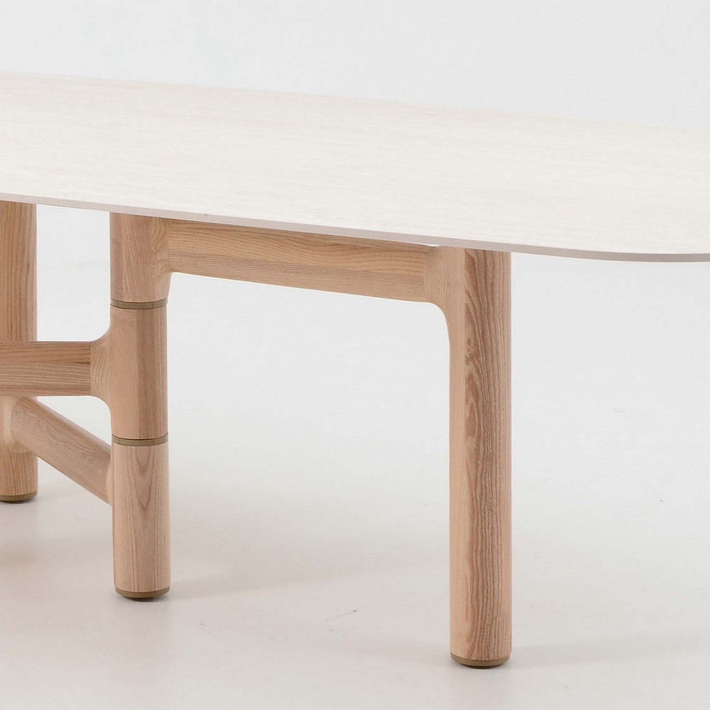 ZANDY Dining Table 250cm - White & Natural
