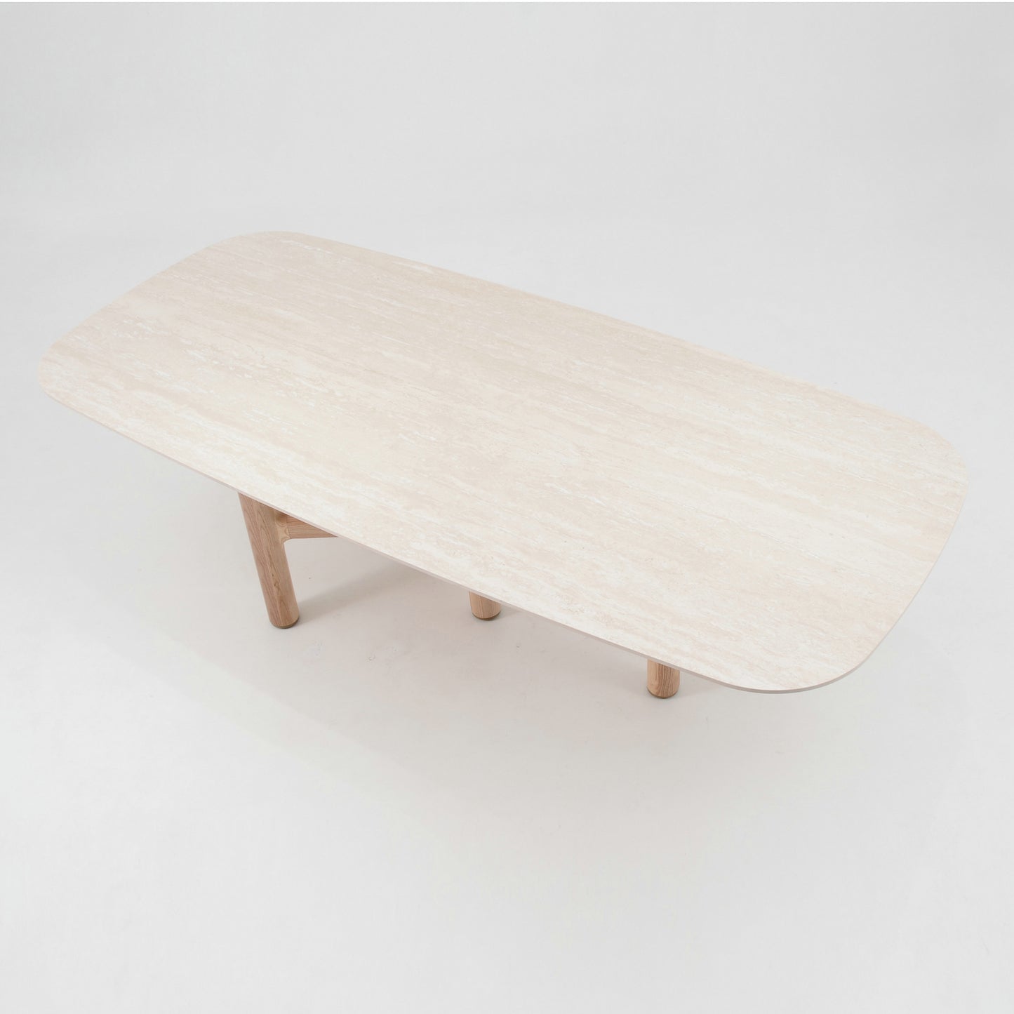 ZANDY Dining Table 250cm - White & Natural