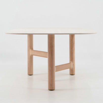 ZANDY Dining Table 250cm - White & Natural