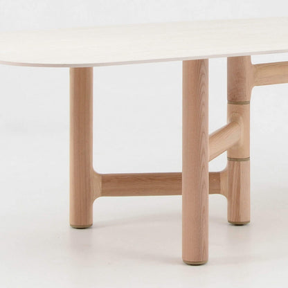 ZANDY Dining Table 250cm - White & Natural
