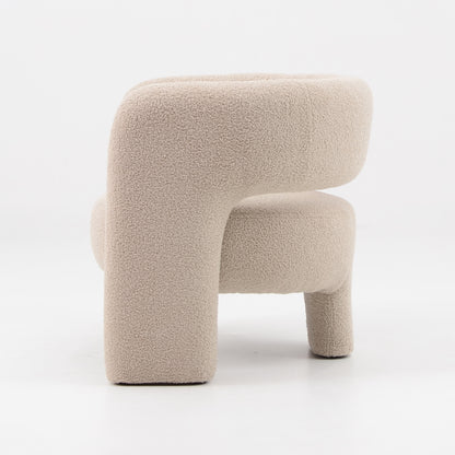 ROMEO Lounge Arm Chair - Beige Boucle