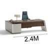 ANDERS Executive Desk Reversible Return 2.4M - Hazelnut & Beige