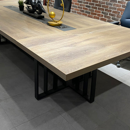 VIDAL Boardroom Table 3.0m x 1.2m - Warm Oak & Black