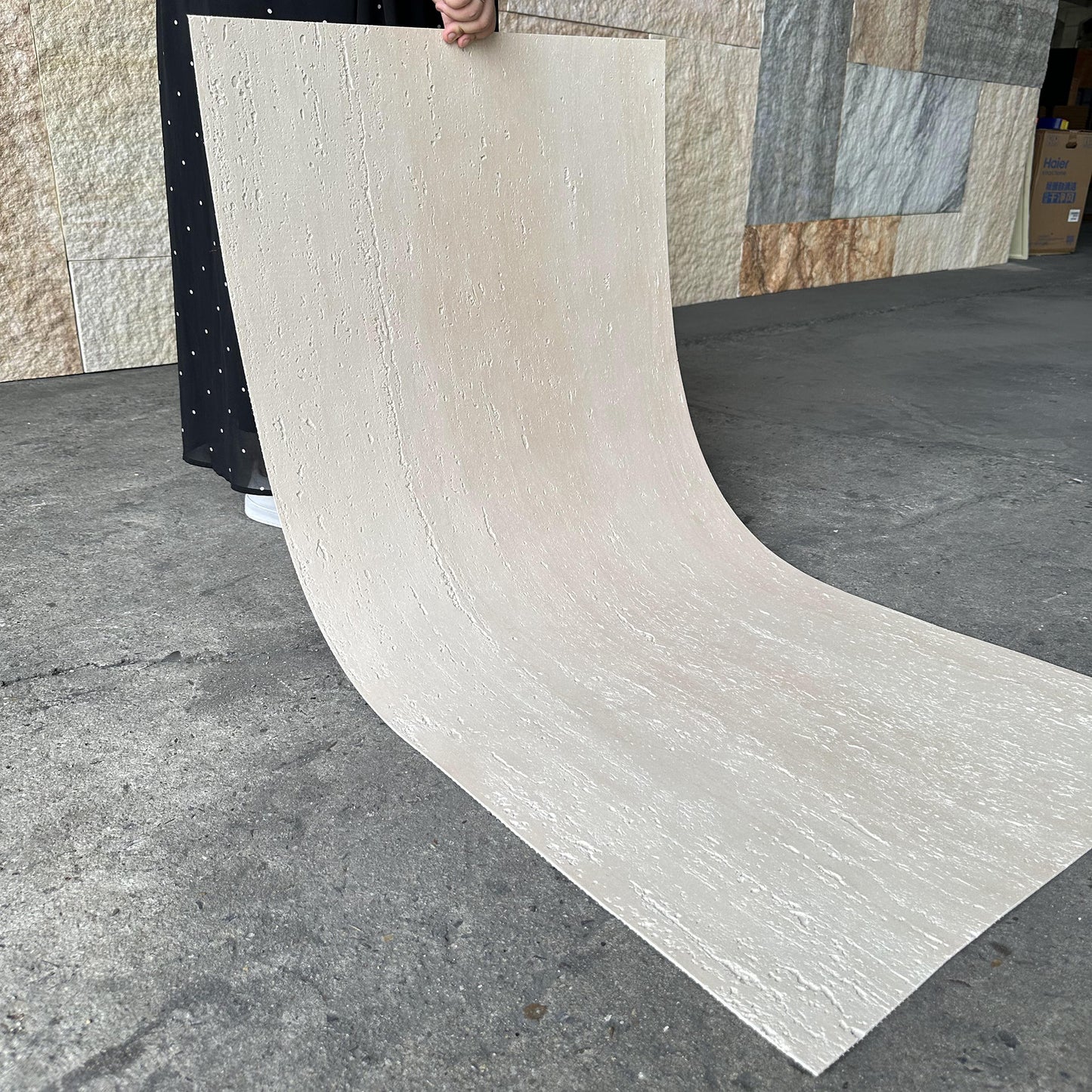WOODFLEX  Flexible SOFT STONE PANEL - TRAVERTINE - 1200 x 600mm