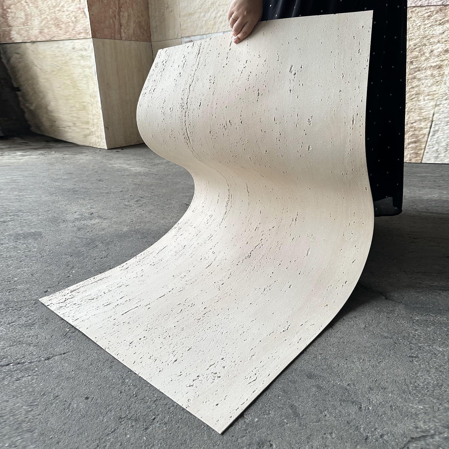 WOODFLEX  Flexible SOFT STONE PANEL - TRAVERTINE - 1200 x 600mm