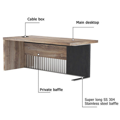 DAXTON Executive Desk with Left Return with Lift 200cm - Warm Oak