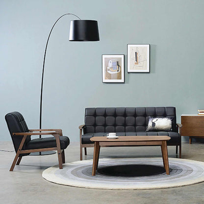 TUCSON Lounge Chair - Walnut & Black PU Leather