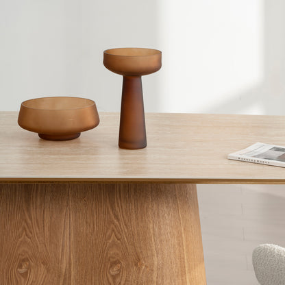 BOLTON Ceramic Dining Table 1.8M - Travertine & Oak