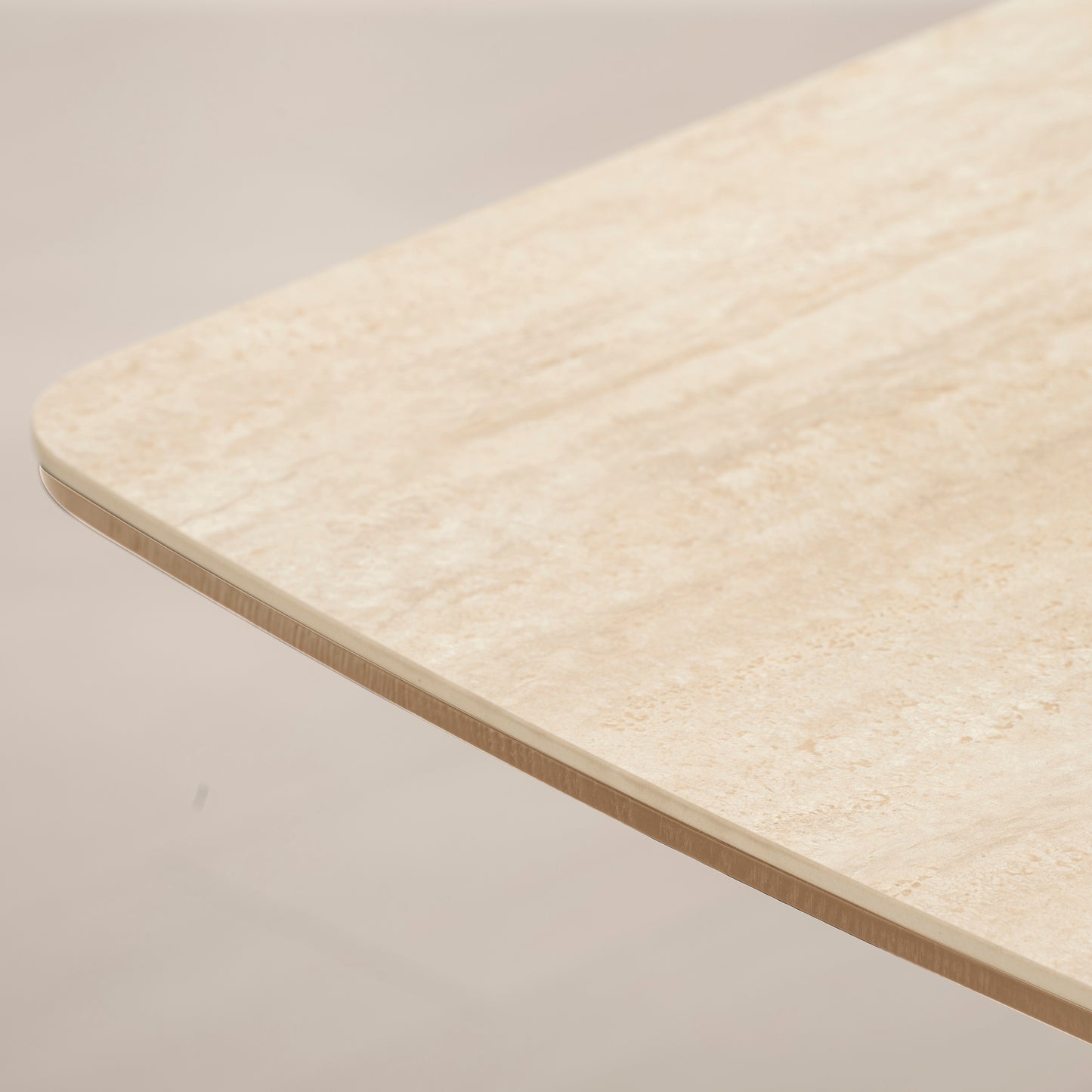 BOLTON Ceramic Dining Table 1.8M - Travertine & Oak