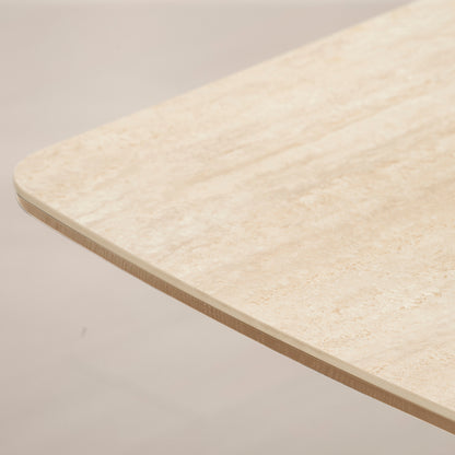 BOLTON Ceramic Dining Table 1.8M - Travertine & Oak