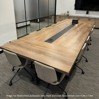 VIDAL Boardroom Table 3.6m x 1.6m - Warm Oak & Black