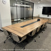 VIDAL Boardroom Table 3.6m x 1.2m - Warm Oak & Black