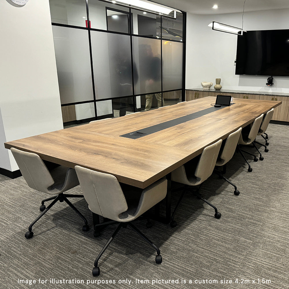 VIDAL Boardroom Table 3.6m x 1.6m - Warm Oak & Black