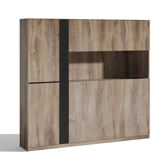 TRIBECA Display Wall Unit 218cm - Warm Oak