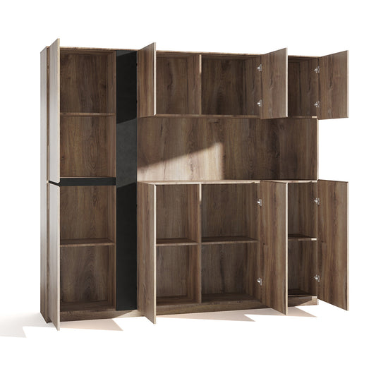 TRIBECA Display Wall Unit 218cm - Warm Oak