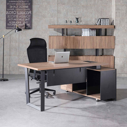 ADRIANO Reversible Executive Office Desk 160-180cm - Light Brown