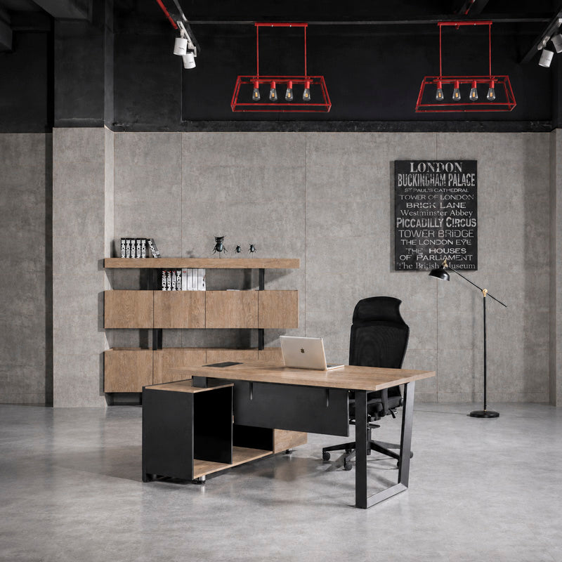 TRIBECA | ADRIANO 1.6-1.8m Reversible Executive Office Desk 160-180cm - Warm Oak