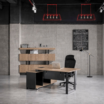 TRIBECA | ADRIANO 1.6-1.8m Reversible Executive Office Desk 160-180cm - Warm Oak