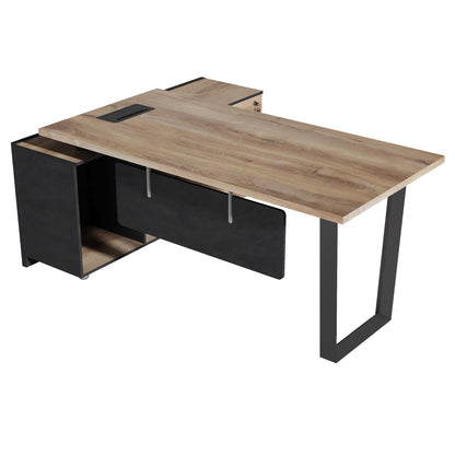 TRIBECA | ADRIANO 1.6-1.8m Reversible Executive Office Desk 160-180cm - Warm Oak
