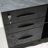 ADRIANO Black Executive Office Desk Reversible 165-180cm - Black Concrete