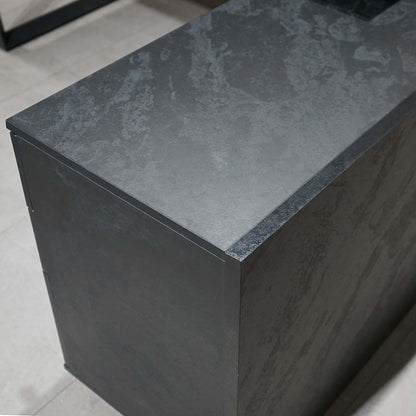 ADRIANO Black Executive Office Desk Reversible 165-180cm - Black Concrete