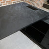 ADRIANO Black Executive Office Desk Reversible 165-180cm - Black Concrete