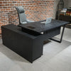 ADRIANO Black Executive Office Desk Reversible 165-180cm - Black Concrete