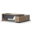 BALDER Executive Desk with Left Return 2.2-2.4M - Warm Oak & Black
