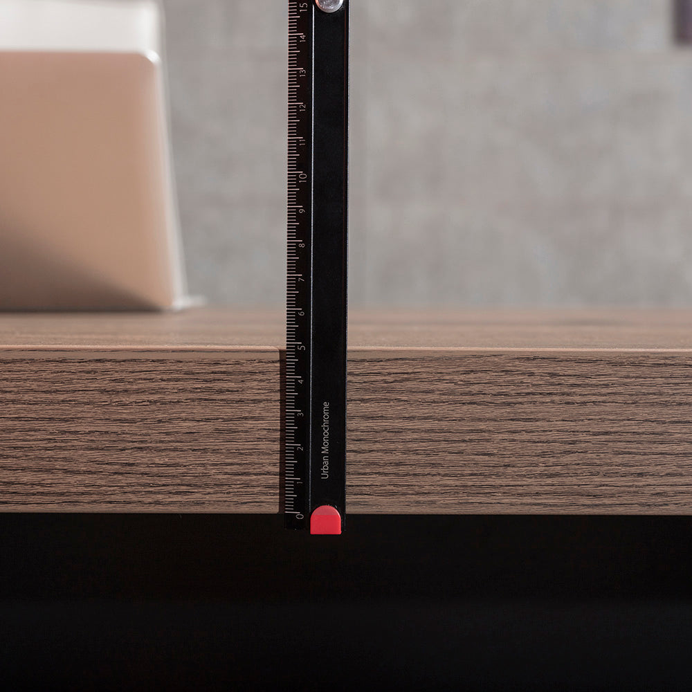 BALDER Executive Desk with Left Return 2.2-2.4M - Warm Oak & Black