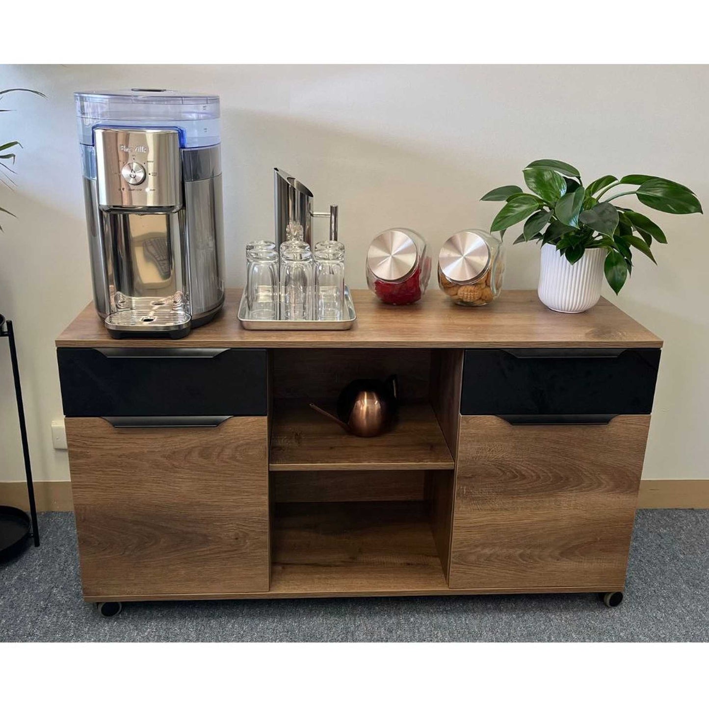 AFTAN Credenza 120cm - Warm Oak & Black