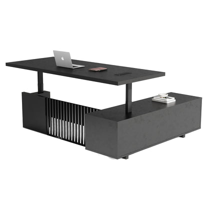 DAXTON Executive Desk with Left Return with Lift 200cm - Black