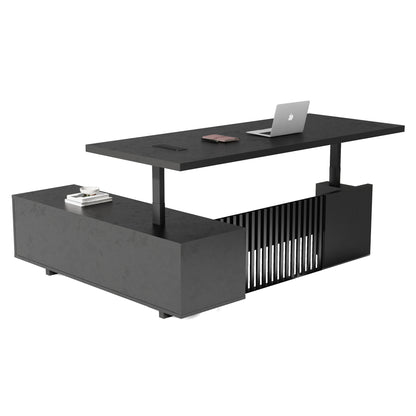 DAXTON Executive Desk with Right Return with Lift 200cm - Black