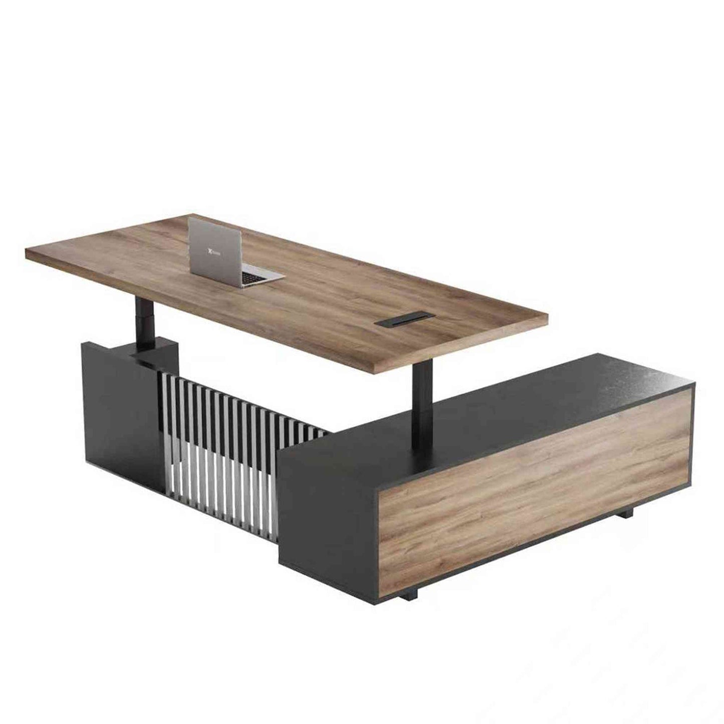 DAXTON Executive Desk with Left Return with Lift 200cm - Warm Oak