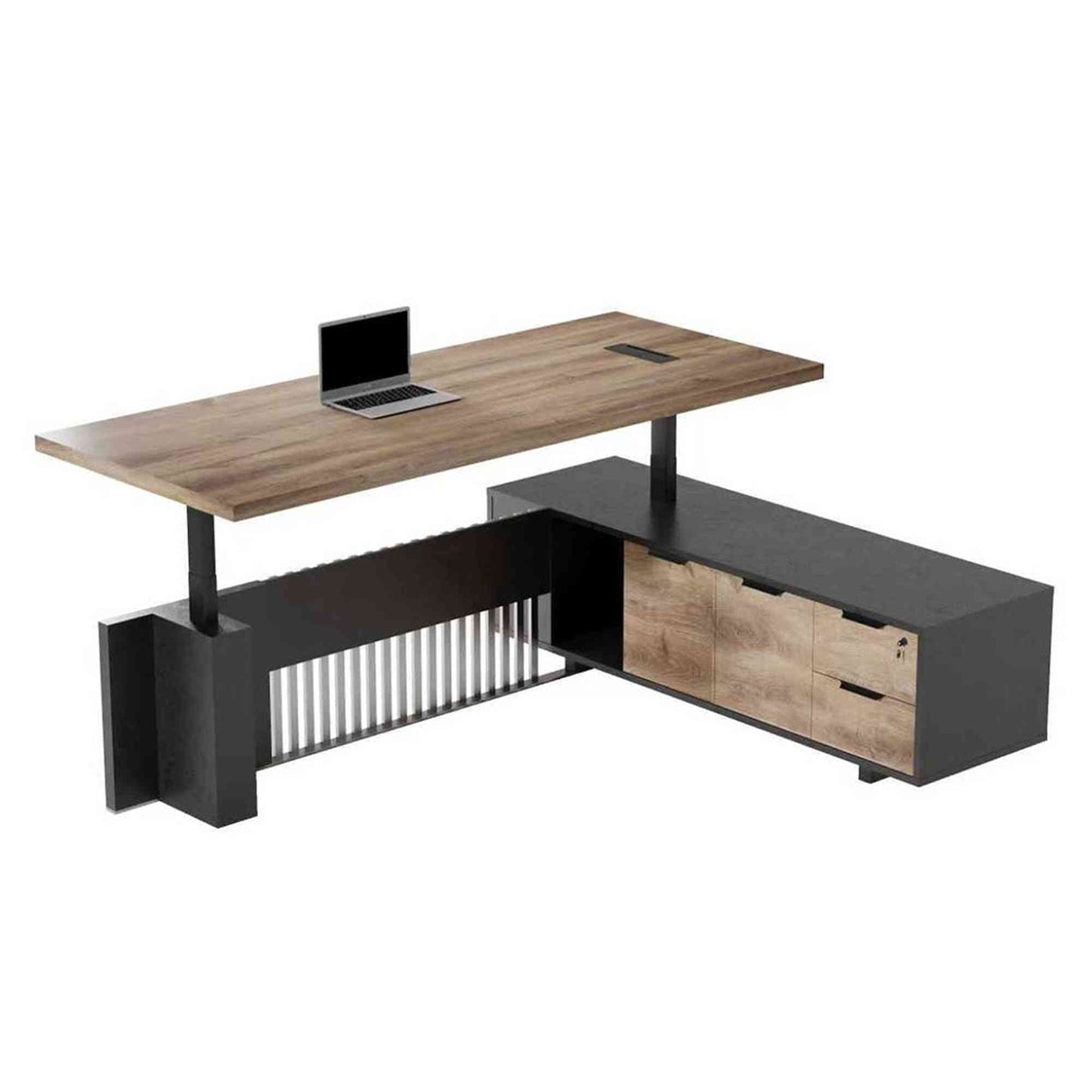 DAXTON Executive Desk with Right Return with Lift 200cm - Warm Oak