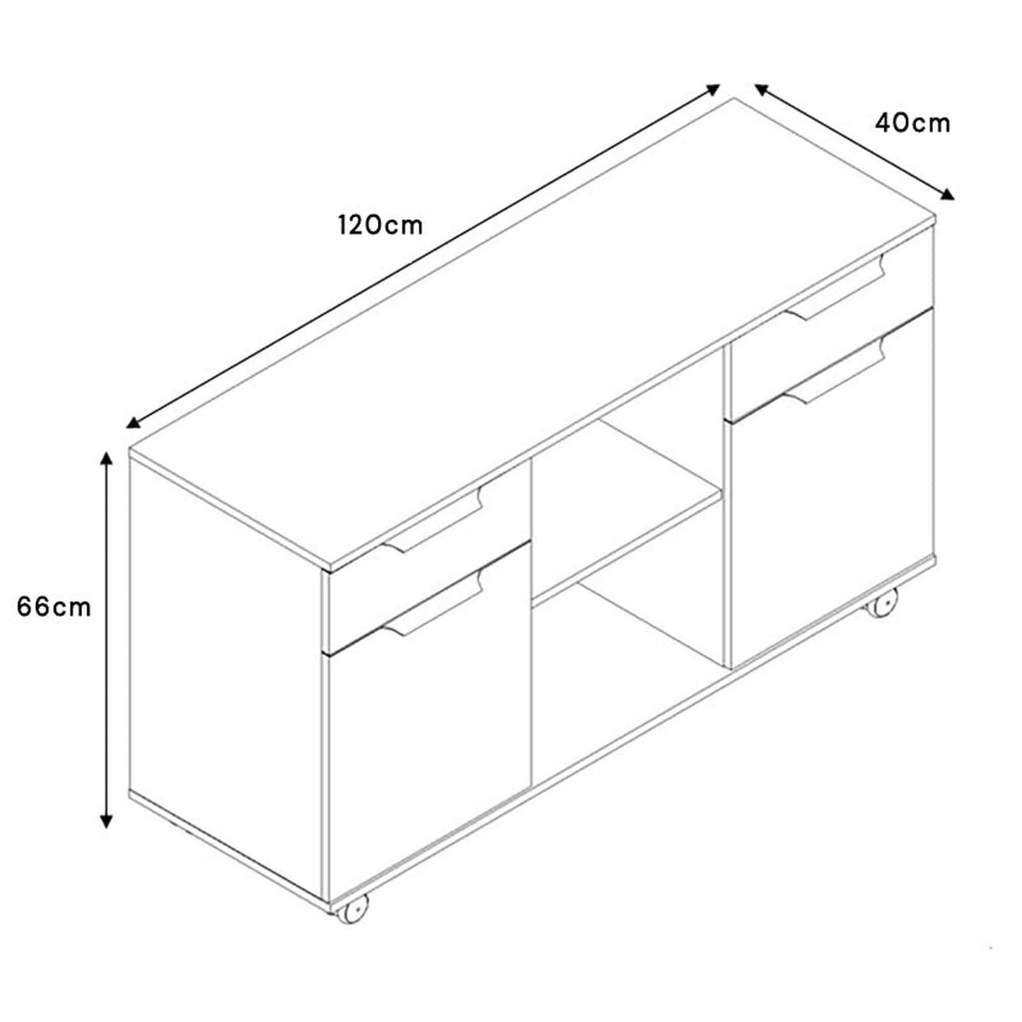 AFTAN Credenza 120cm - Warm Oak & Black