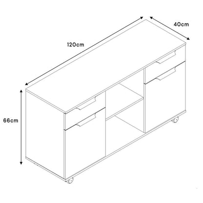 AFTAN Credenza 120cm - Warm Oak & Black