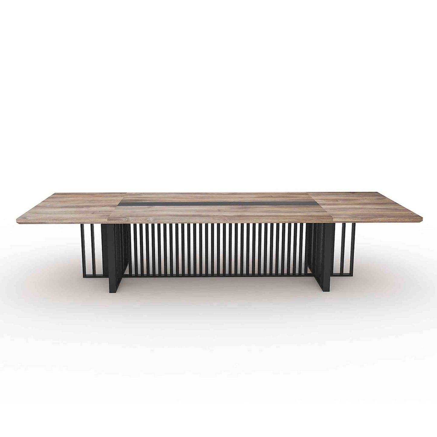 VIDAL Boardroom Table 2.4m x 1.2m - Warm Oak & Black