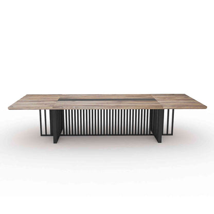 VIDAL Boardroom Table 2.4m x 1.2m - Warm Oak & Black