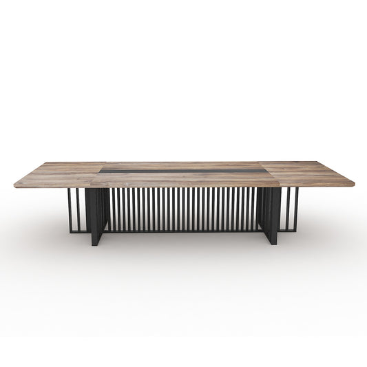VIDAL Boardroom Table 3.0m x 1.2m - Warm Oak & Black
