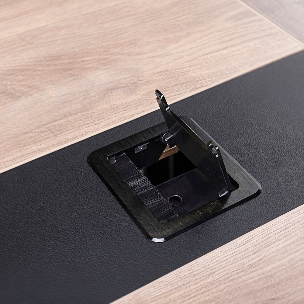 VIDAL Boardroom Table 3.0m x 1.2m - Warm Oak & Black