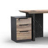 LOGAN Executive Desk Reversible 150cm - Warm Oak & Black
