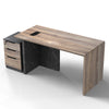 LOGAN Executive Desk Reversible 180cm - Warm Oak & Black