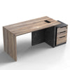LOGAN Executive Desk Reversible 180cm - Warm Oak & Black