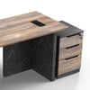 LOGAN Executive Desk Reversible 180cm - Warm Oak & Black