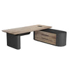 LUCA Sit & Stand Executive Desk with Electric Lift and Reversible Return 240cm - Warm Oak & Black